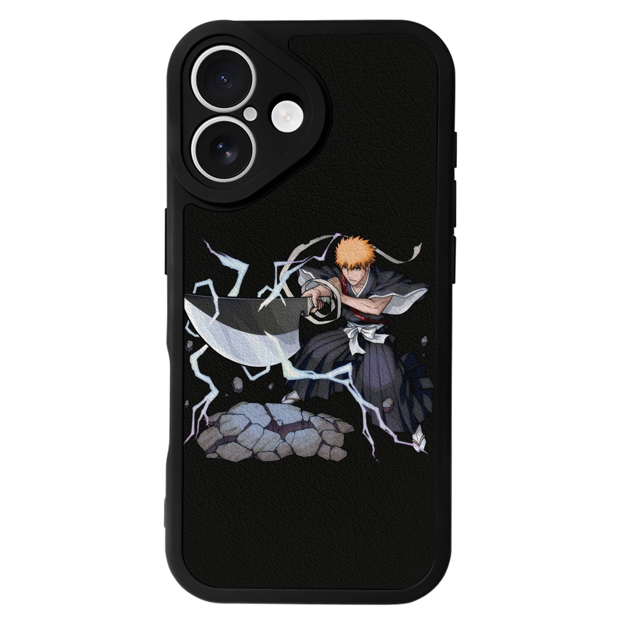 ブリーチ 黒崎一護（くろさき いちご）BLEACH Kurosaki Ichigo 【iPhone 16シリーズ対応】シリコンスマホケース（レザー調） 材質：シリコン